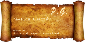 Pavlics Gusztáv névjegykártya