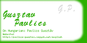 gusztav pavlics business card