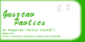 gusztav pavlics business card